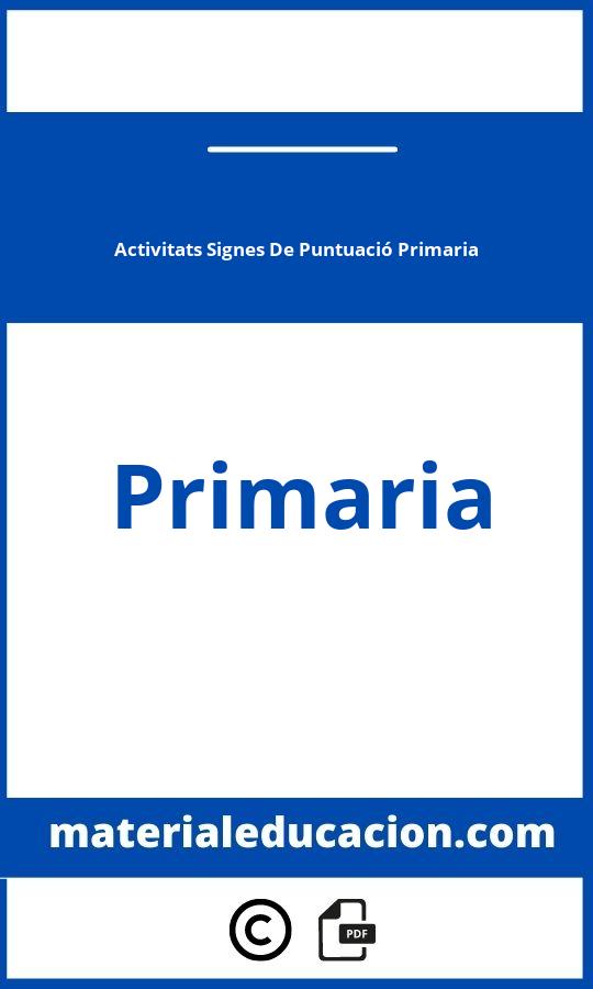 Activitats Signes De Puntuació Primaria Pdf
