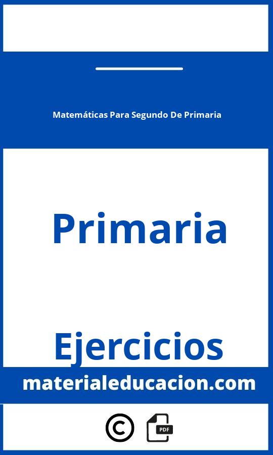 Ejercicios De Matemáticas Para Segundo De Primaria Pdf