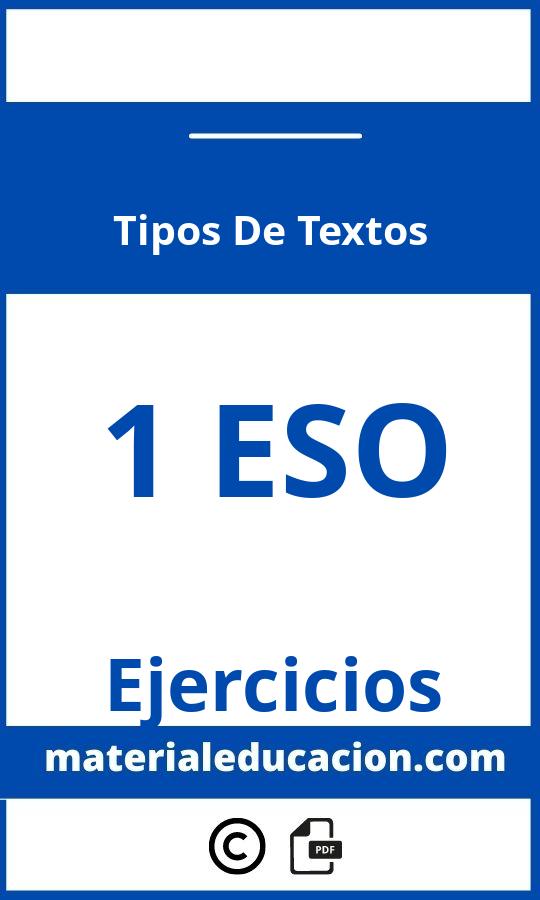 Ejercicios Tipos De Textos 1O Eso Pdf