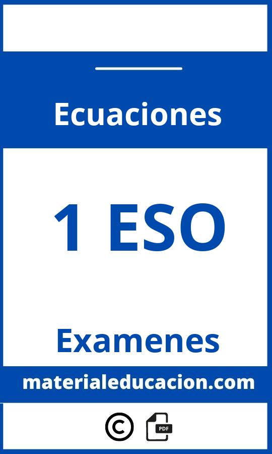 Examen Ecuaciones 1 Eso Pdf