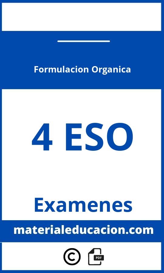 Examen Formulacion Organica 4 Eso Pdf