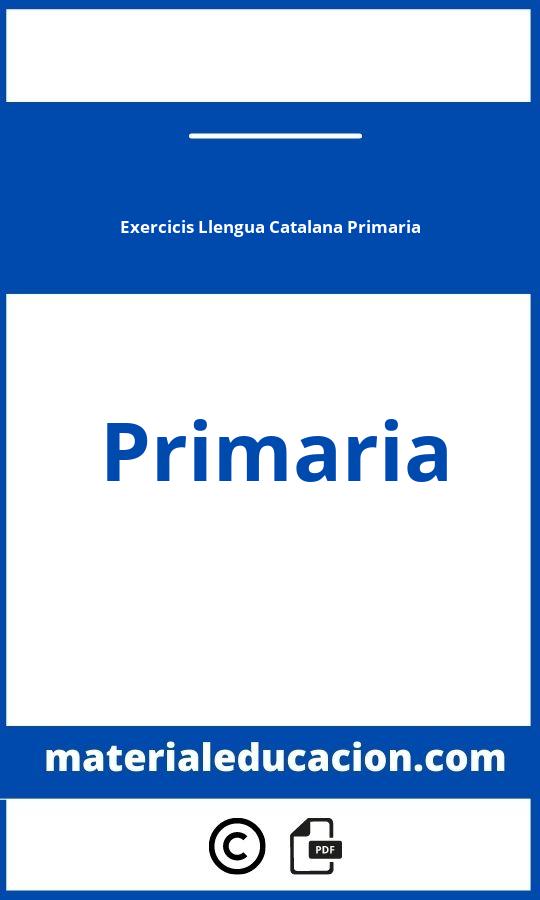 Exercicis Llengua Catalana Primaria Pdf
