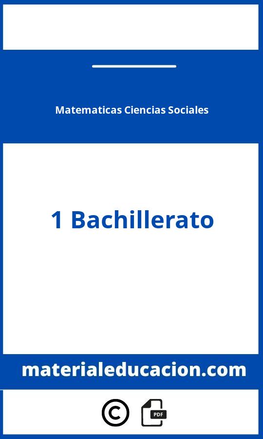 Matematicas 1 Bachillerato Ciencias Sociales Pdf