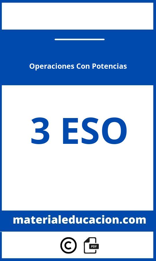 Operaciones Con Potencias 3 Eso Pdf