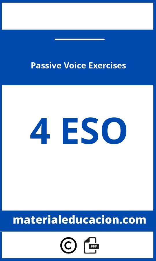 Passive Voice Exercises 4 Eso Pdf