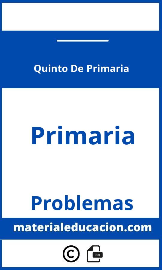 Problemas Quinto De Primaria Pdf