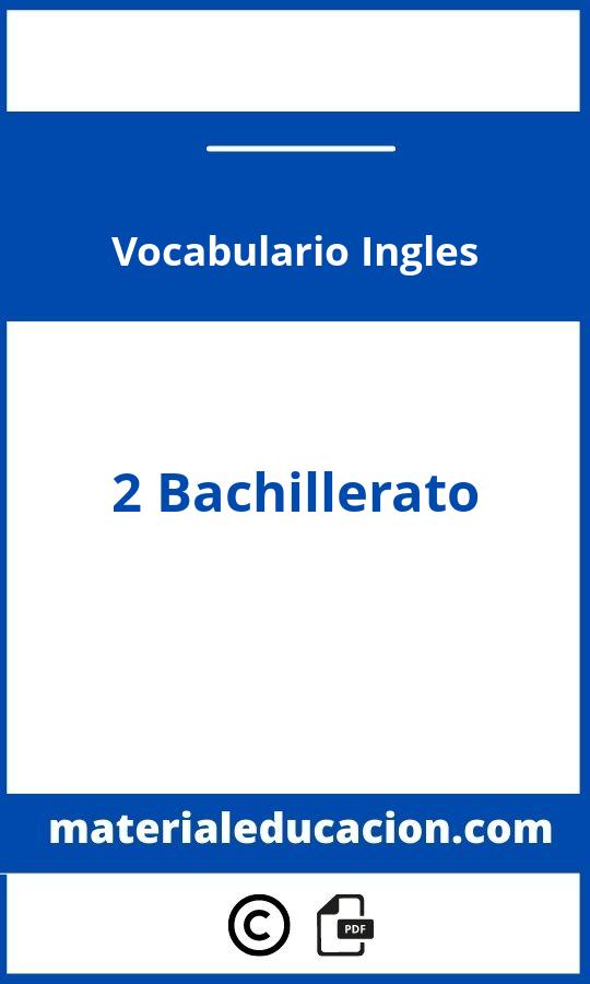 Vocabulario Ingles 2 Bachillerato Pdf